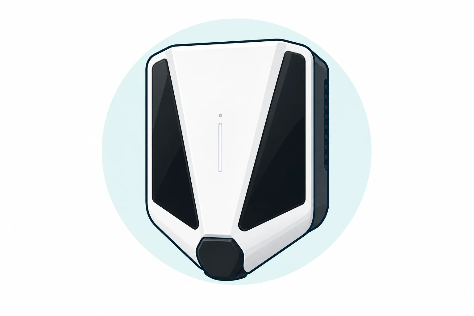 Illustration of Easee Charge Max with optional white cover and closed socket