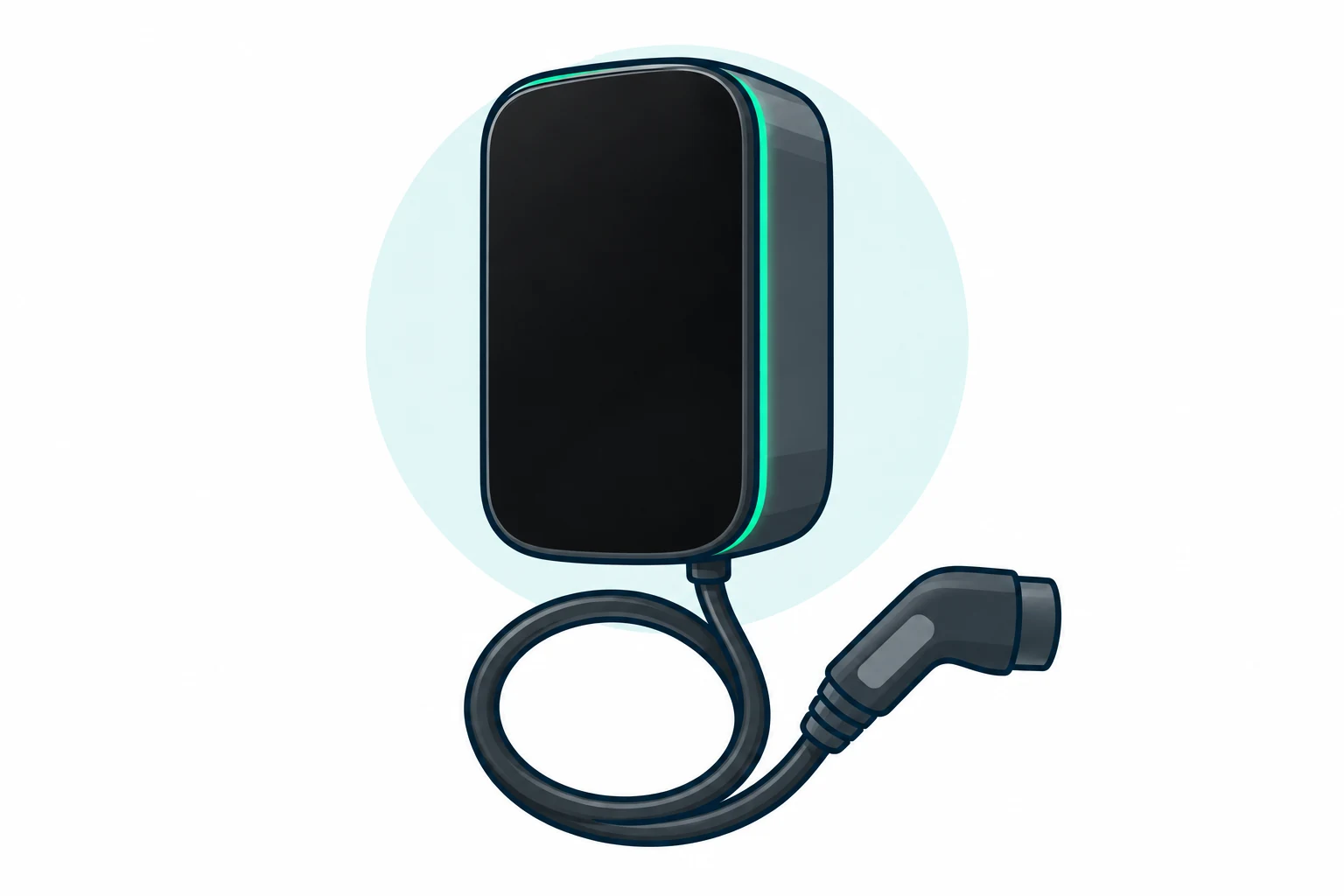 Illustration of Hypervolt Home 3 Pro, Ultra Black tethered version with charging lead