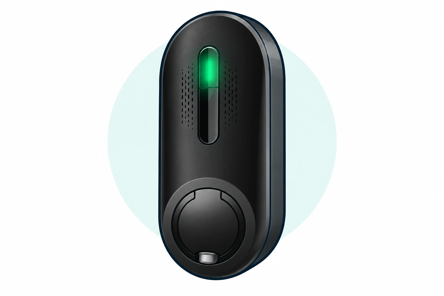 Illustration of myenergi zappi GLO, black socketed version with closed socket lid