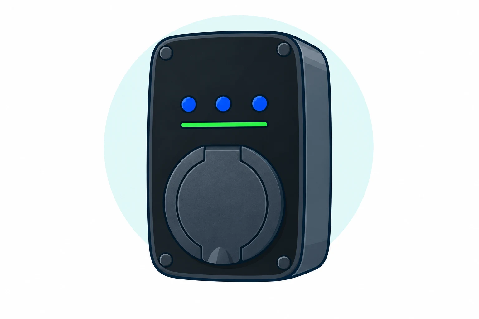 Illustration of the Ohme ePod with closed charging socket lid