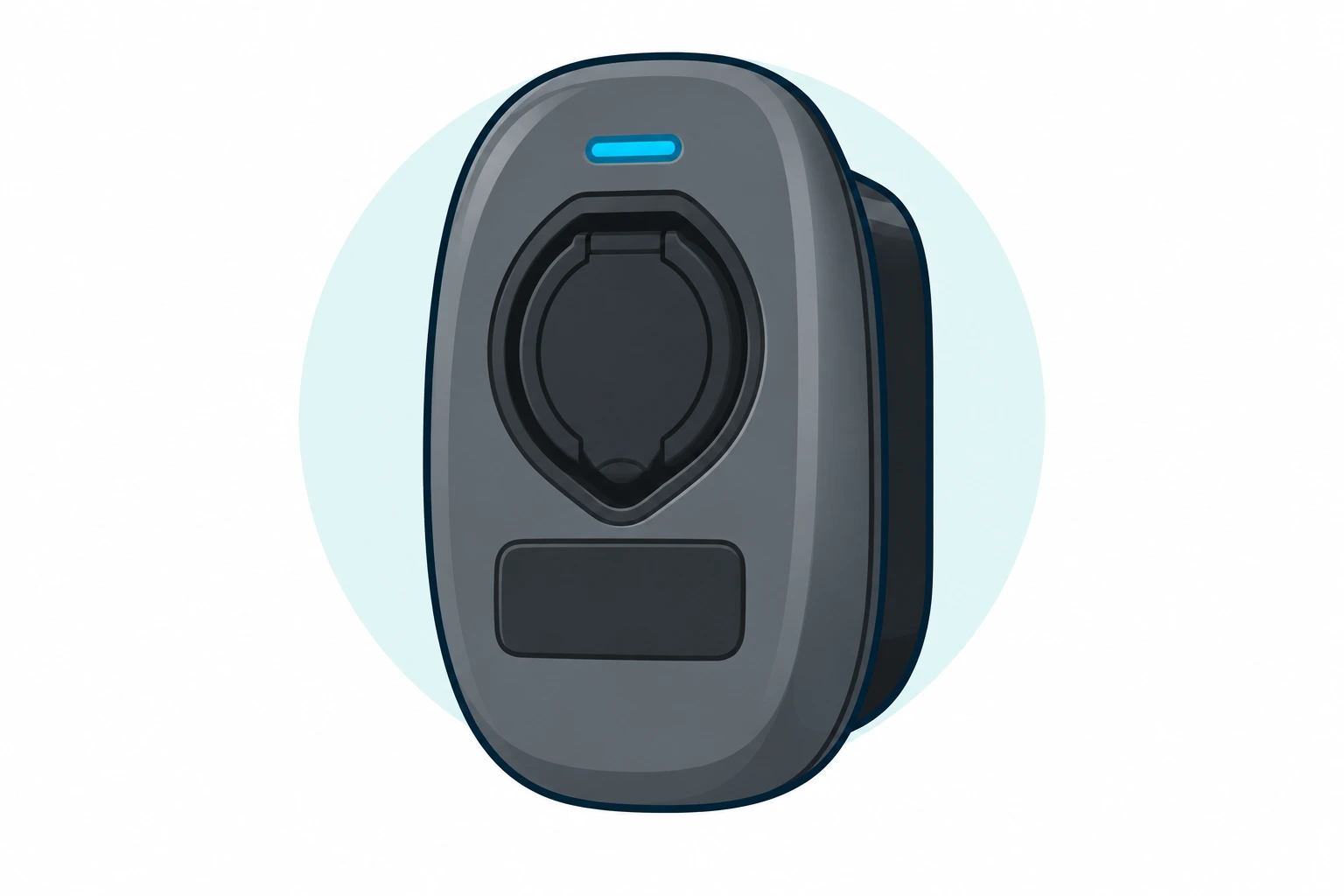 Illustration of the Sync Energy Wall Charger 2 socketed charger with grey oval housing