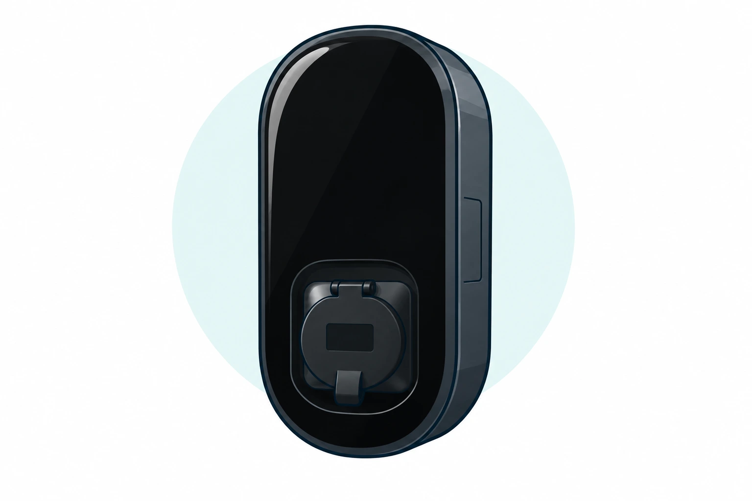 Illustration of the VCHRGD Seven Pro black untethered charger with rounded housing